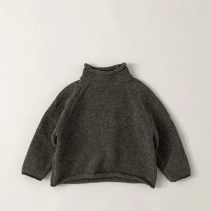 Children Long Sleeve Knit Sweater Baby Girl/Boys  Vintage Knitted Pullover Tops Kids