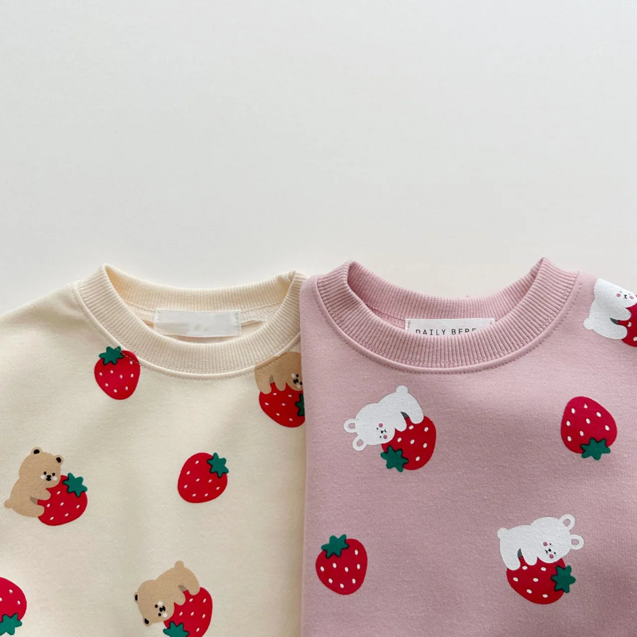 Baby Girls Fashion Strawberries Pullover Tops + Cotton Sweatpants Tracksuit