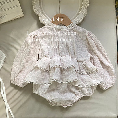 Newborn Baby Girl Jumpsuit Long Sleeved Cotton Print Toddler Baby Girl Romper