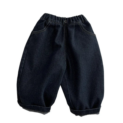 New Baby Girl/Boys Loose Denim Trousers Solid Infant Toddler Casual Pants