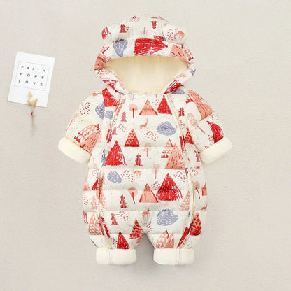 New born Baby Girl clothes Winter wear Snowsuit Plus Velvet Thick Baby Boy Jumpsuit Romper Overalls Toddler Coat infant overcoat