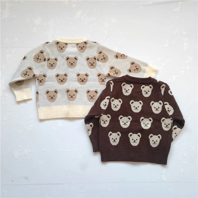 Baby Boy Knitwear Children Cardigans Cartoon Bear Jackt Outerwear