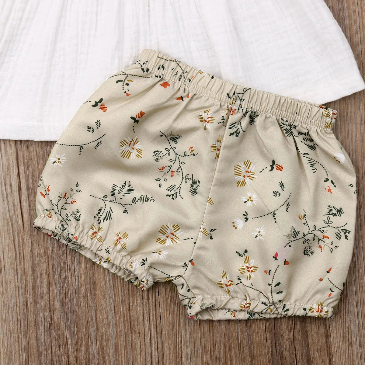 Baby Girls Short Sleeve T-Shirt Floral Shorts Pants Bloomers 2pce