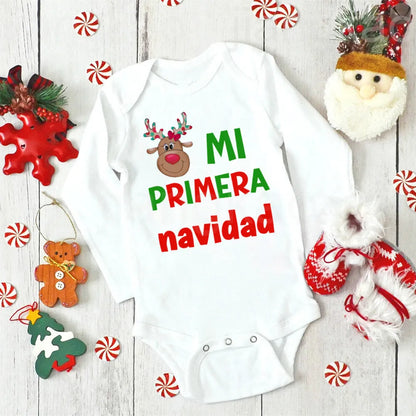 My First Christmas Spanish Printed Newborn Bodysuit