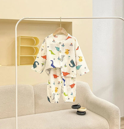 Baby Girl Boy Cotton Pajamas Set Shirt+Pant Infant Toddler Child Sleepwear