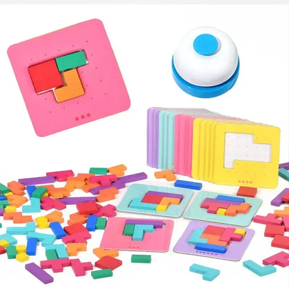 Montessori Desktop Puzzle Toys Kids Battle Table Game Tangram Math Toys