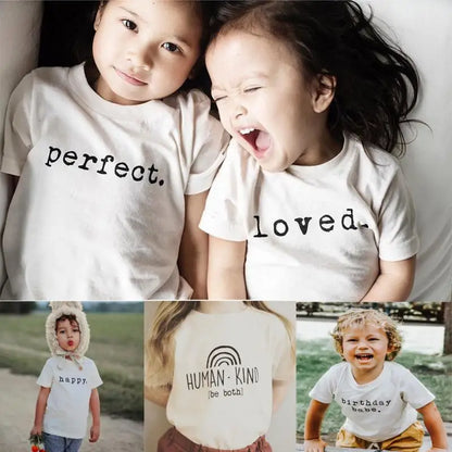 Girls Toddler Infant Boys Summer Clothes Short Sleeve Cotton Tops T Shirts