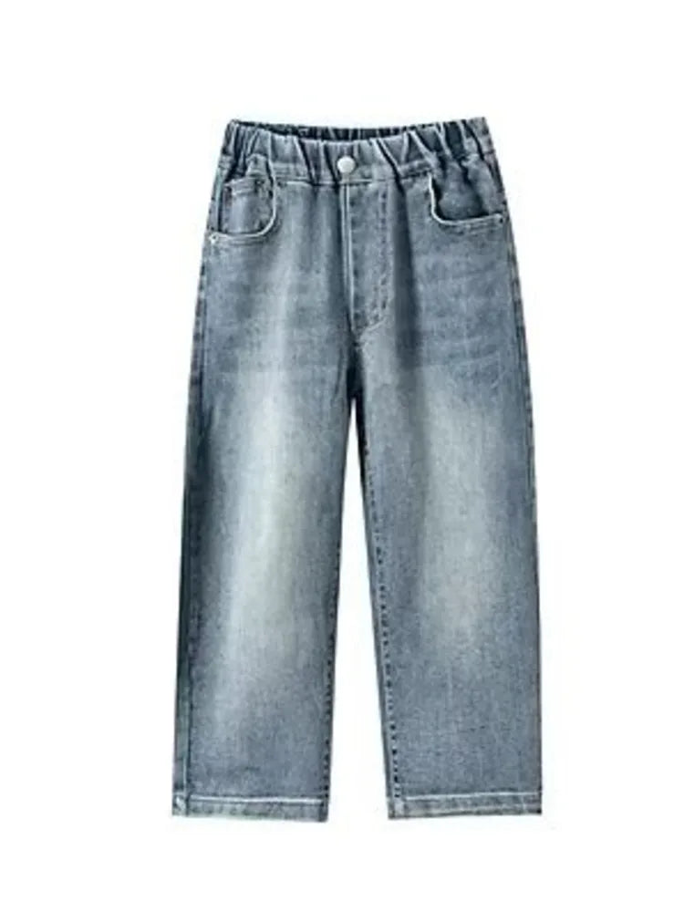 High Quality Jeans For Boys Trendy Brand Soft And Loose Straight Leg Wide Leg Pants