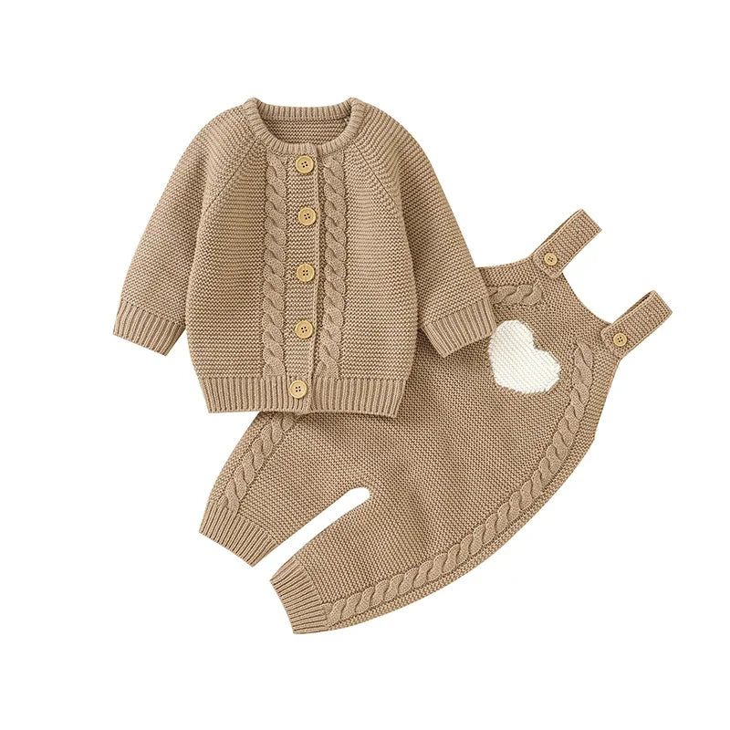BloomLayer Set – Sleeveless Romper with Soft Knit Sweater