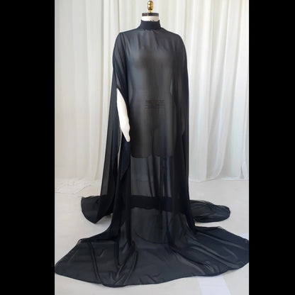 Maternity Photography Props Translucent Black Chiffon Cloak Pregnancy Dresses