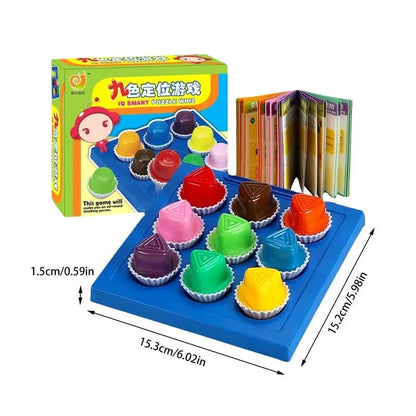 Color Brain Game - 9 Color Enhance Logic, Visual Skills, Social Interaction - Great For Kids