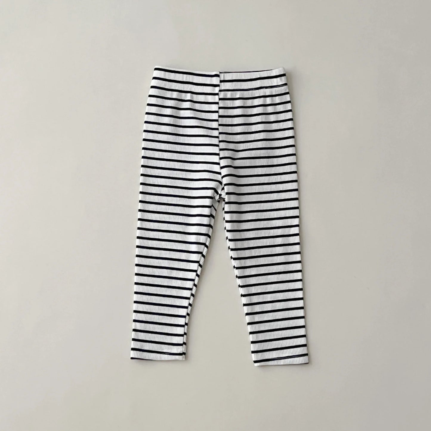 Girl Children Ribbed Solid Simple Leggings Striped Casual Pants