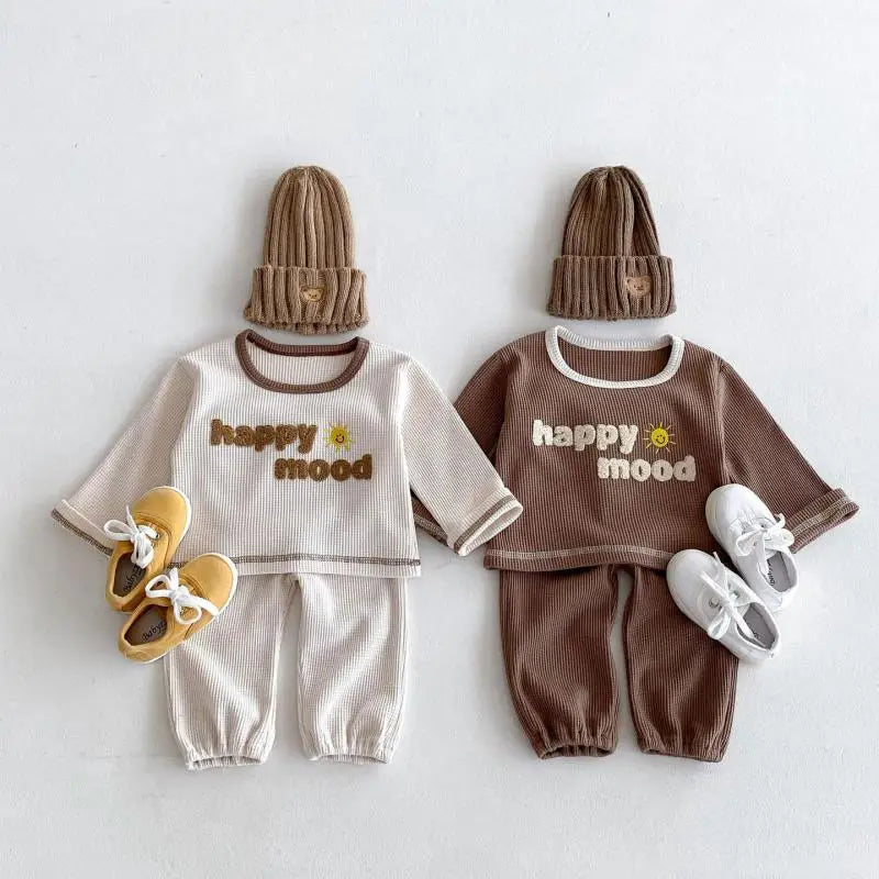 New Baby Long Sleeve Clothes Set Toddler Boy Girl Sweatshirt + Casual Pants