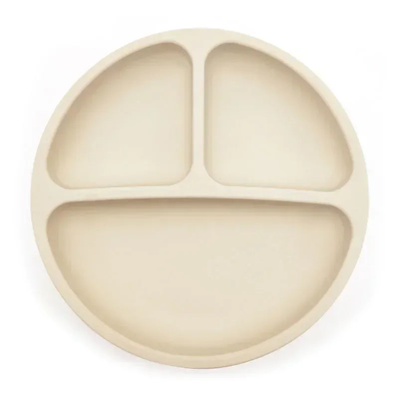 Feeding Plate Sucker Bowl Solid Smile Face Children Dishes Toddler Training Tableware