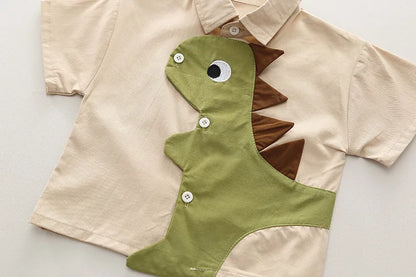 Cartoon Dinosaur Shirt Shorts 2Pcs/Set