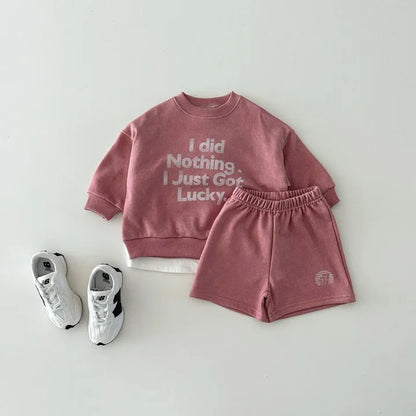 Girl Baby Cotton Casual Tops+ Shorts 2pcs Kid Outfits