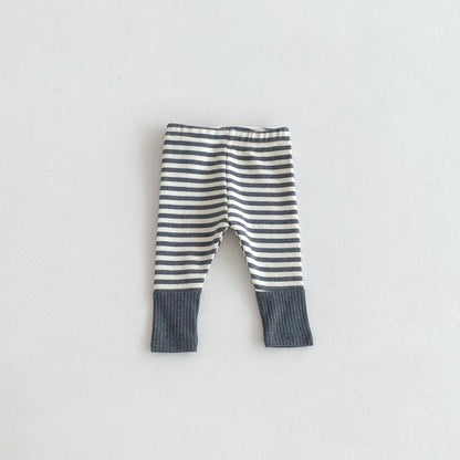 Baby Leggings Cotton Girls Striped Patchwork Leggings Infant Stretch Pants