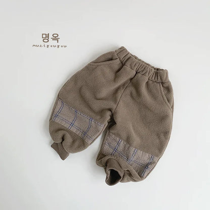 Winter Fleece Pants Boys Girls Fashion Soft Clothes Warm Trousers