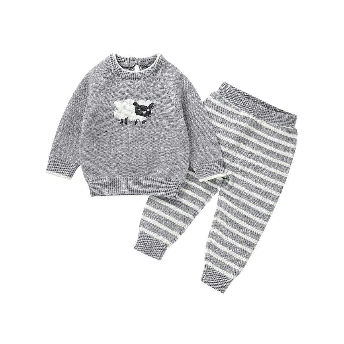 SheepTale Knitwear – Cozy Striped Infant Outfit Set