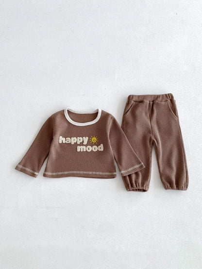 New Baby Long Sleeve Clothes Set Toddler Boy Girl Sweatshirt + Casual Pants