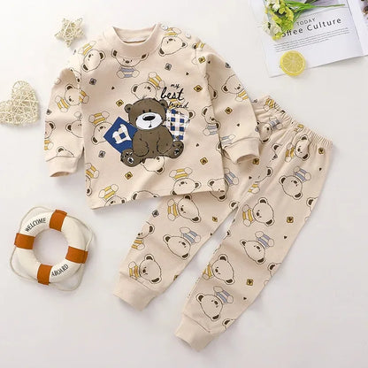 Cotton Newborn Boys Girls Sleepwear Suits Autumn Spring  Underclothes 2pcs