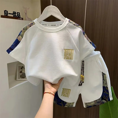 Baby Boys Clothes Pullover T-Shirt+Shorts 2pcs Kids Cartoon Sport Outfit