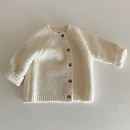 Loose Simple Knitting Cardigan Toddler Boy Comfortable Cotton Long Sleeves Tees