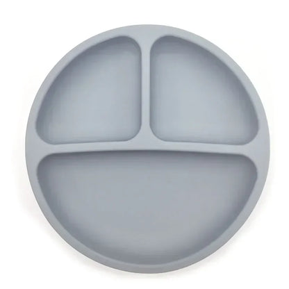 Feeding Plate Sucker Bowl Solid Smile Face Children Dishes Toddler Training Tableware