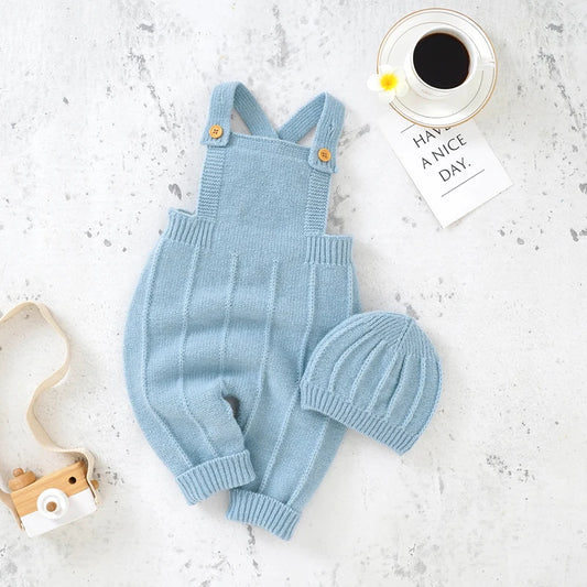 CloudKnit Duo – Infant Knit Sling Suit + Cozy Hat