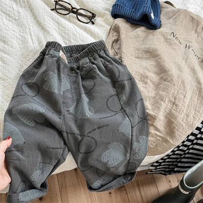 New Children Loose Trousers Girls/Boys Fashion Print Harem Pants