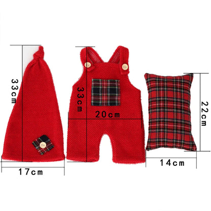 Newborn Photography Props Baby Christmas Strap Shorts Three Piece Set