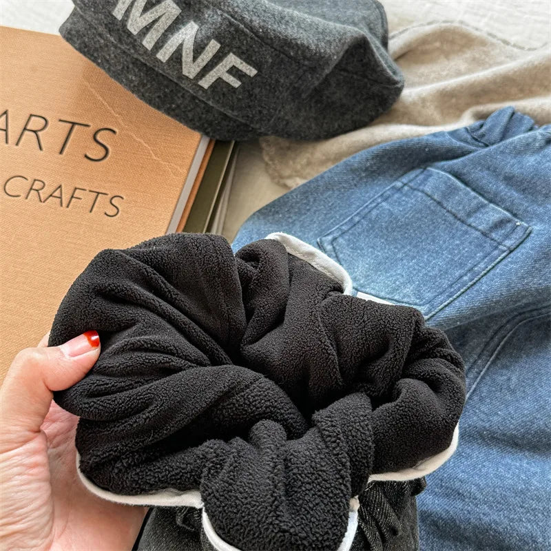 VelviDenim – Plush-Lined Retro Jeans for Kids