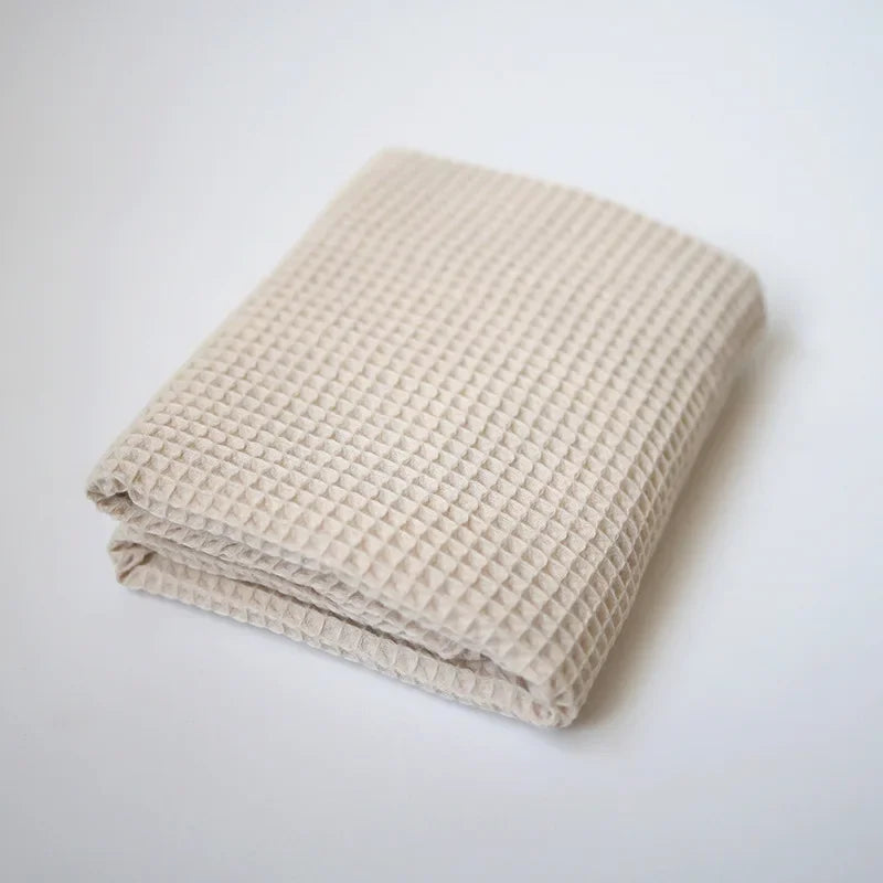 Waffle Baby Blankets Newborn Super Soft Tassel Blankets Quilt Organic Cotton Muslin Blanket Swaddle Wrap