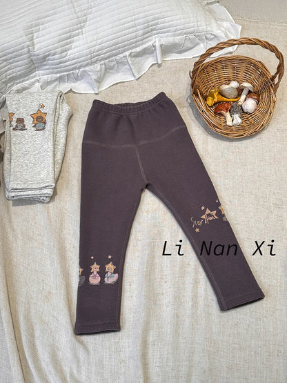 Boys Fleece Thick Pants Girls Casual Trousers Baby Loungewear