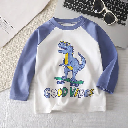 Boy Baby Print Cotton Long Sleeve T-shirt