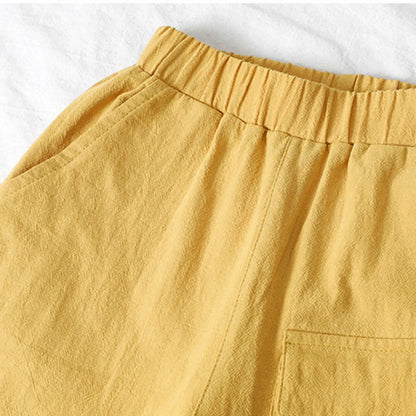 Boys Shorts With Pocket Spring Summer Shorts Cotton Elastic Waist Fashion Short Pants