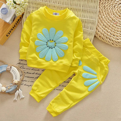 Baby Girl Boy Clothes Outfits Children Toddler Girl Cotton Long Sleeve T-shirt Pant