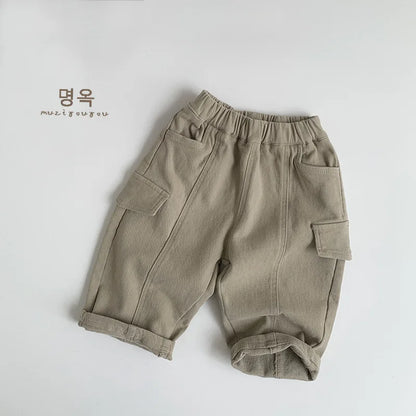 Boys Girls Casual Loose Pants Baby Pocket Toddler Clothes Outerwear