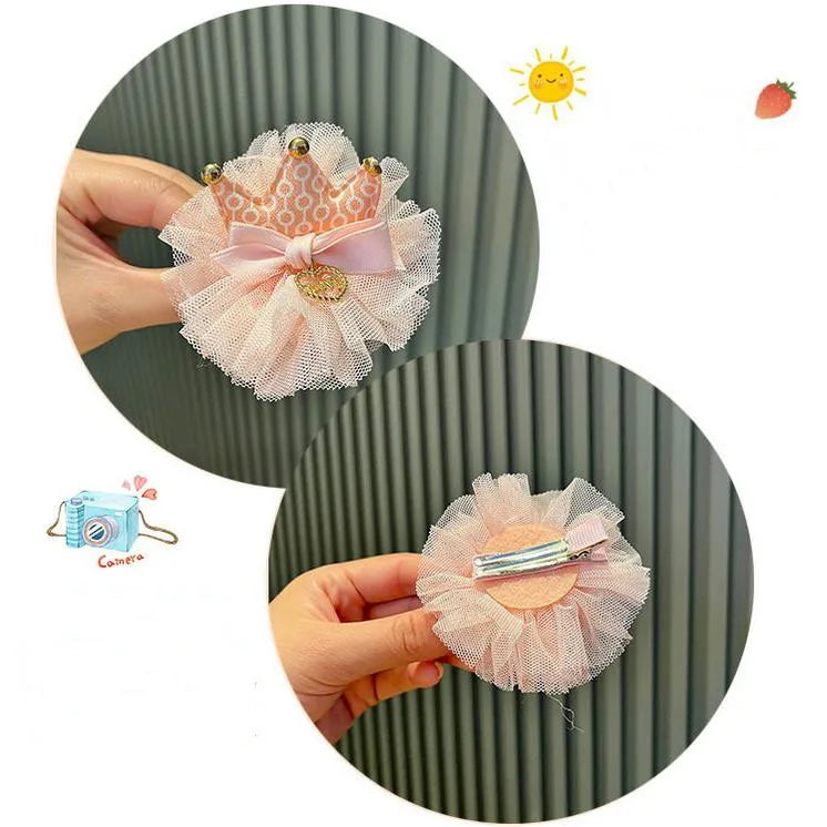 Cute Crown Hair Clips for Girls Fashion Princess Hair Bows Barrettes