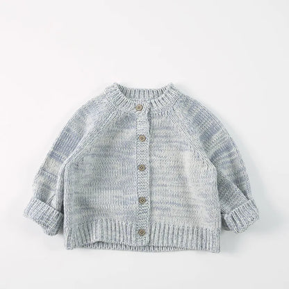 Boys Girls Solid Knit Cardigan Baby Cotton Sweater Jacket