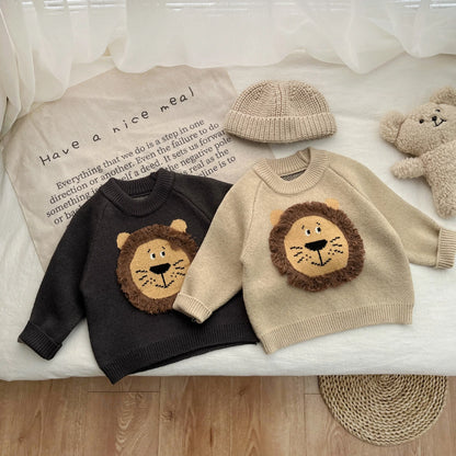 Girl Baby Thicken Casual Warm Pullover Shirt Boy Children Knittting Retro Tops