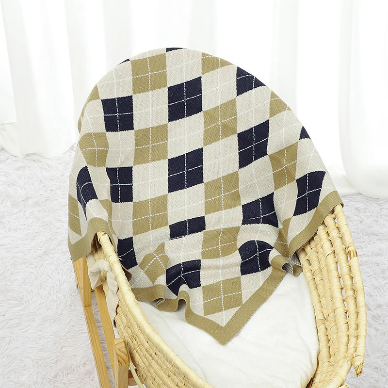 PlaidNest – Knit Baby Swaddle Quilt