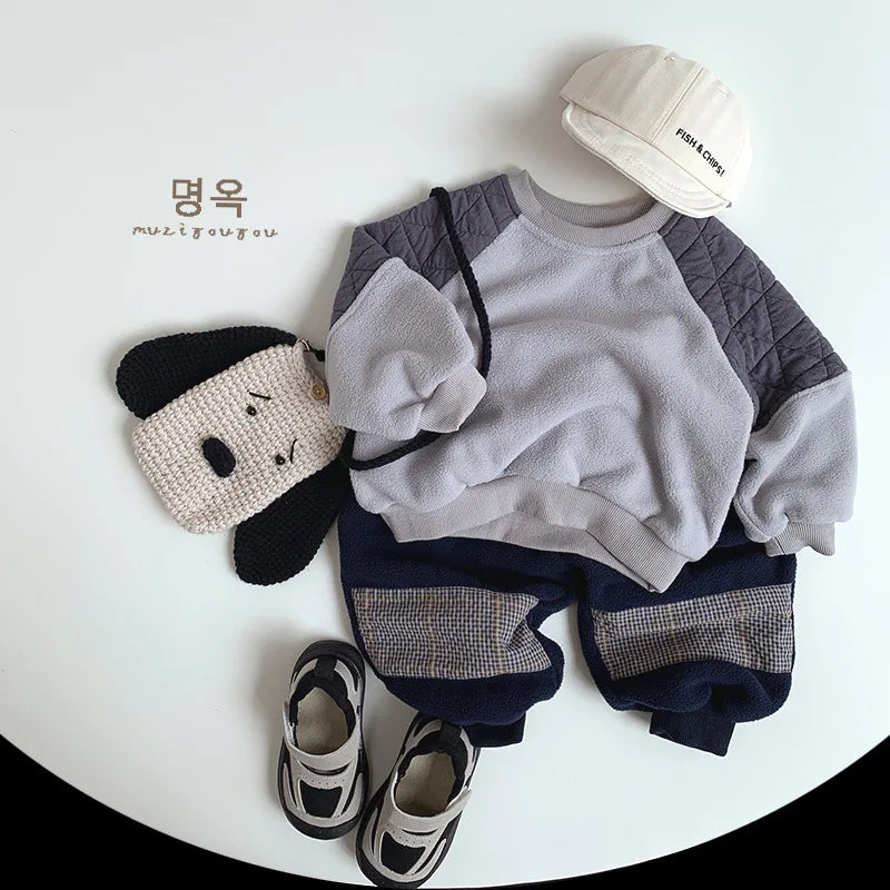 Winter Fleece Pants Boys Girls Fashion Soft Clothes Warm Trousers