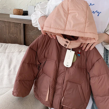 Children Clothing Outerwear Girls Boys Thickened Warm Hooded Parkas Coat