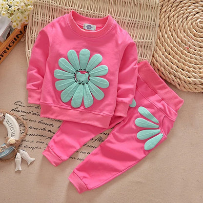 Baby Girl Boy Clothes Outfits Children Toddler Girl Cotton Long Sleeve T-shirt Pant