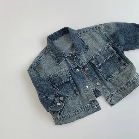 Children Denim Coat Baby Boys Fashion Lapel Loose Jacket Kids Clothes