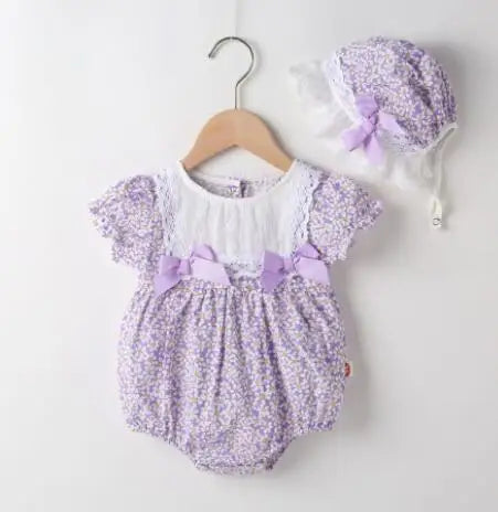 Baby Girls Flower Cotton Jumpsuit One piece Outfit Newborn Baby Romper