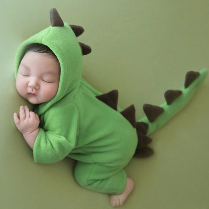 Newborn Cute Dinosaur Photography Outfit Baby Boy Jumpsuit Infant Photoshoot Props Cute Animal