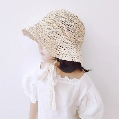 Baby Hat Summer Straw Bow Baby Girl Cap Beach Children Panama Hat