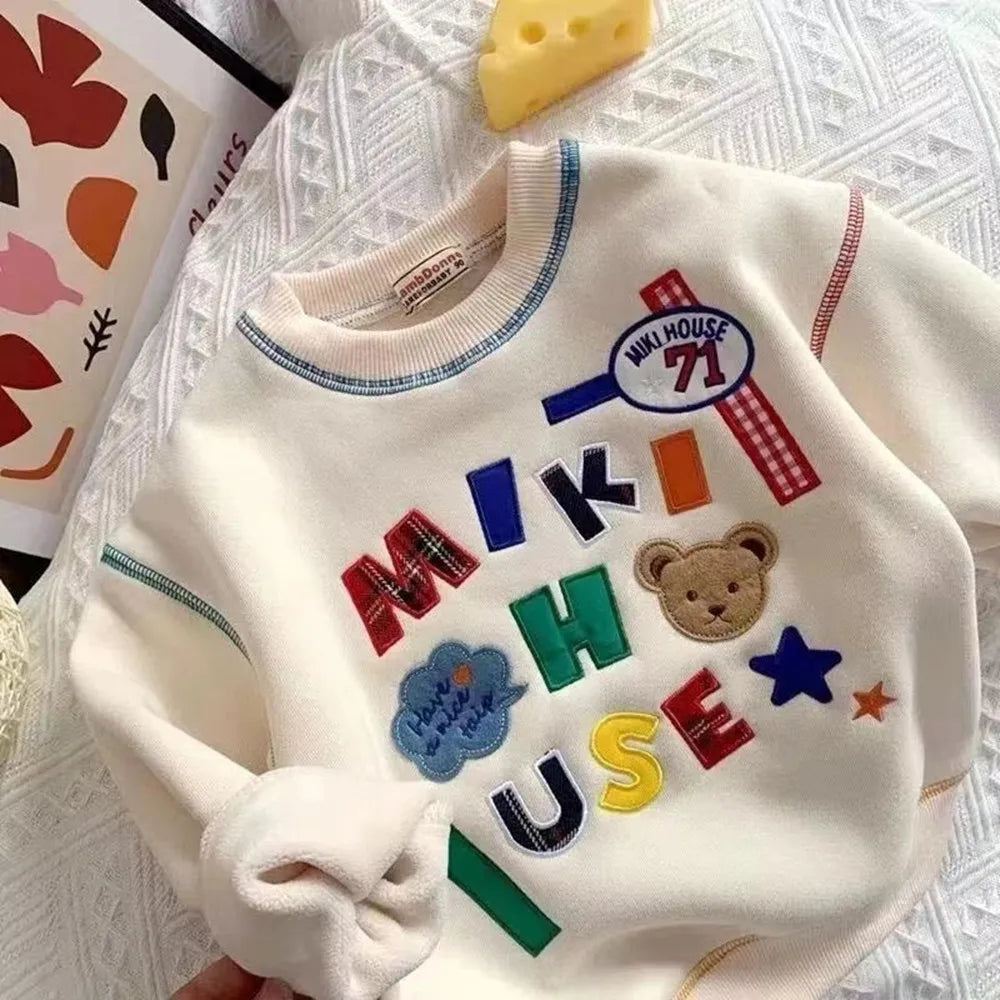 Children's Baby All-in-one Plush Loose Top For Boys  Plush Sweater